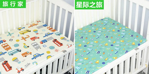 51x28inch(130x70 cm) Newborn Baby Fitted Crib Sheets Cartoon Print Bed Sheet Baby Bed Mattress Covers for Unisex Baby Boys Girls