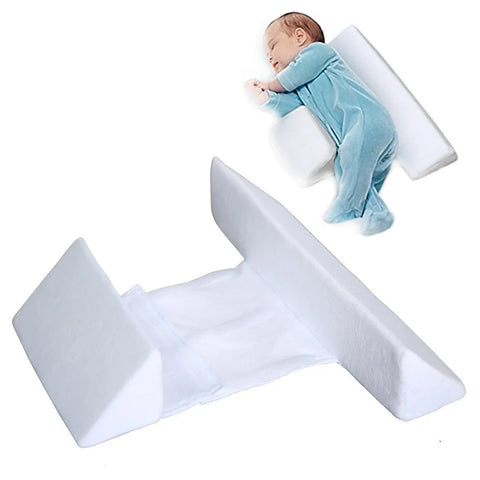 Baby Side Sleeping Pillow, Shaped Pillow Anti-head Deflection Removable and Washable Waist-protecting Baby Pillow