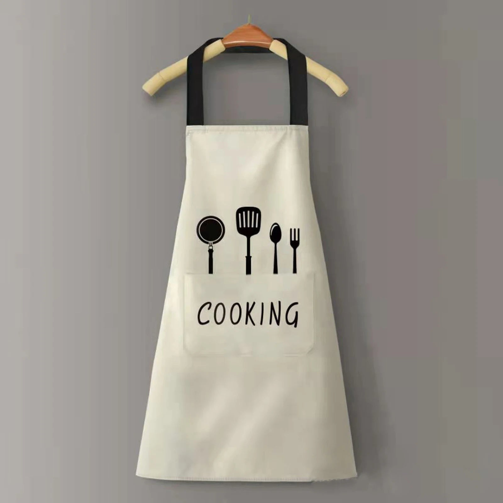 Large Apron with Front Pocket Cooking Cotton for Women Men Waterproof Oil-proof Cooking Apron BBQ Comfortable Kitchen Clothes