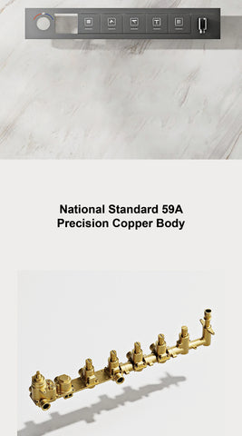 AITANA Luxury Brass Gunmetal LED Display Thermostatic Shower System Bathroom Ceiling embedded concealed giant curtain Rainfall