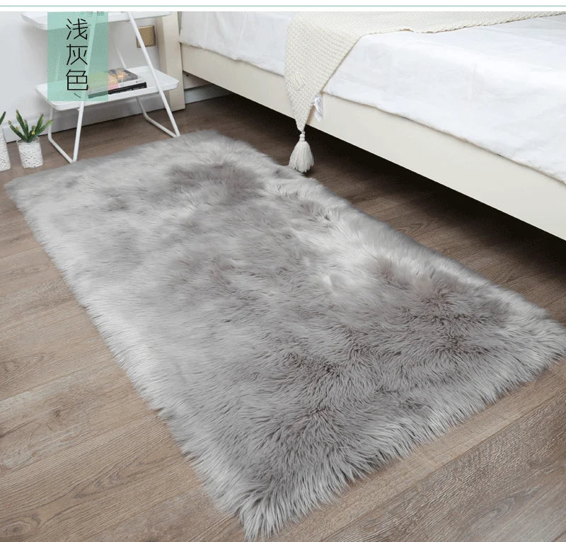 Thick White Carpet Soft Fur for Living Room Plush Rug Bedroom Imitation Wool Fluffy Floor Carpets Window Bedside Home Decor Rugs