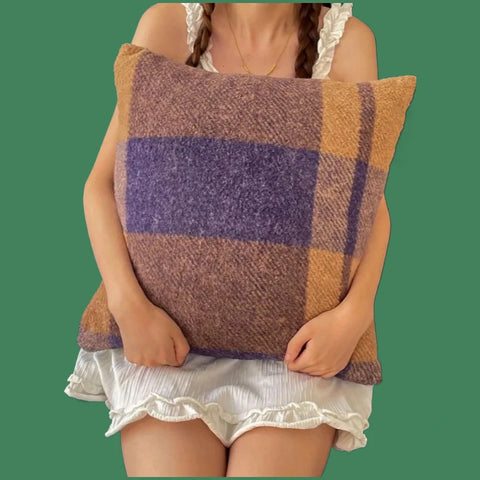 2025 class A sheep wool throw pillow cartoon small fresh throw pillow living room bedroom pillow 45x45cm