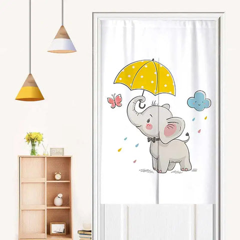 Cute Cartoon Animals Door Curtain Partition Curtains Doorway Bedroom Cafe Decor Half Curtain Kitchen Entrance Hanging Curtains