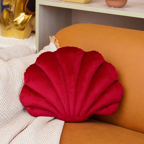 Inyahome Cute 3D Seashell Decorative Pillow Ocean Series Cushion for Bedroom Living Kids Room Gifts Pillow Christmas Party Decor