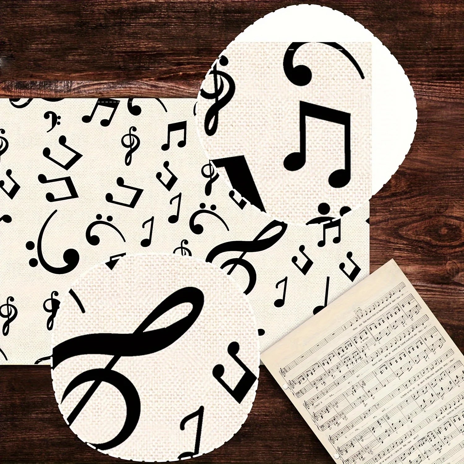 Musical Notes Linen Table Runners Music Event Birthday Party Wedding Decor Dresser Scarf Table Decor Kitchen Dining Table Decor