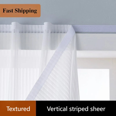 Vertical Blinds White Gauze Sheer Tulle Curtains for Living Dining Room Bedroom Balconies Sunscreens Window Screens Custom Size