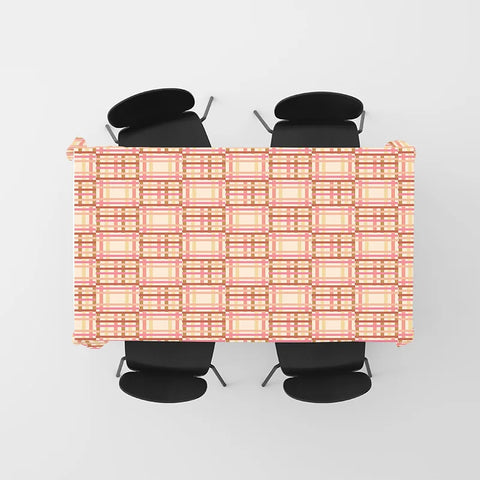 Kitchen Tablecloth Plaid Printed Non-slip Washable Cotton Polyester Dining Room Decor Decoration Home Textiles Red Yellow White