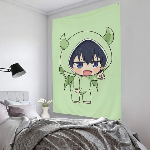 demon  Isagi Yoichi blue L-lock Tapestry Microfiber Art Decor for Bedroom Living Room Bar Garden Outdoor Festival Wall Decor