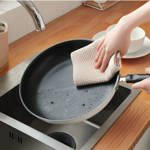 Cotton Towel Soft Absorbent Dishcloth Kitchen Dish Rags Honeycomb Breathable Face Wash Towel Household Cleaning Cloth Wash Cloth