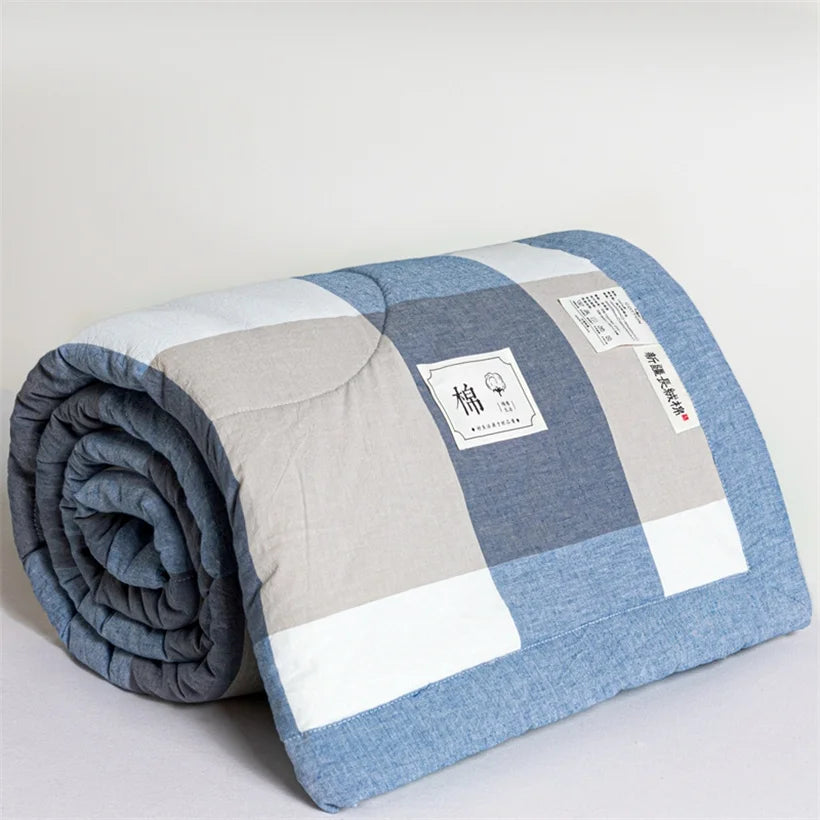 Summer 100% Cotton Thin Quilt Comforter Soft Air Conditioning All Season Quilt/Duvet/Blanket Lightweight Bed Cover Soft Bedding