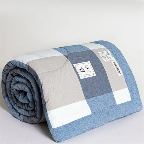 Summer 100% Cotton Thin Quilt Comforter Soft Air Conditioning All Season Quilt/Duvet/Blanket Lightweight Bed Cover Soft Bedding