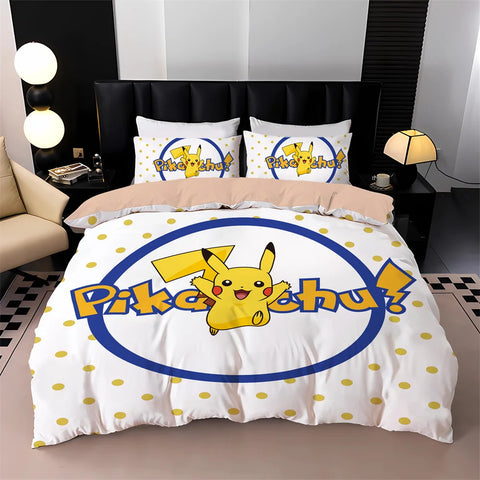 3D Printed P-Pokemon Bedding Sets Cartoon P-Pikachu Gengar Duvet Cover Pillowcase 2-3 Pieces Children Quilt Cover Gift To Family
