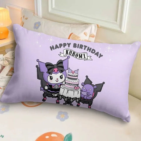 Sanrio Kuromi Pillowcase Cute Cartoon Kids Student Room Sleeping Pillowcase Sofa Cushion Cover Home Bedroom Room Decoration