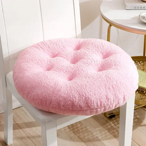 Winter Plush Thick Seat Cushion Home Sofa Office Chair Solid Color Lambswool Cushion Thicken Soft Floor Pads Round and Square