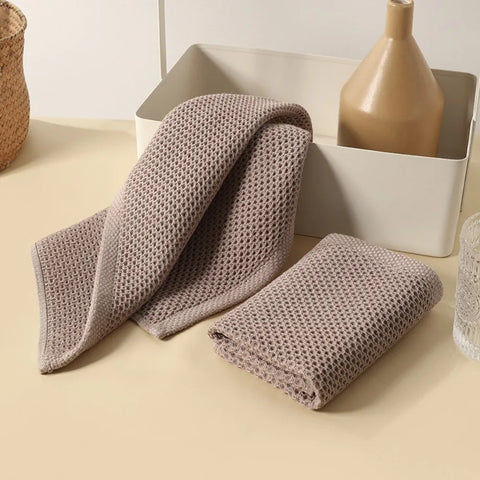 Cotton Towel Soft Absorbent Dishcloth Kitchen Dish Rags Honeycomb Breathable Face Wash Towel Household Cleaning Cloth Wash Cloth
