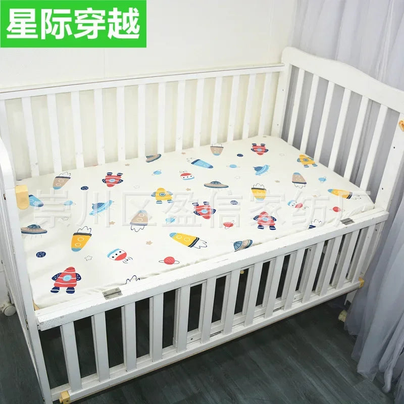 51x28inch(130x70 cm) Newborn Baby Fitted Crib Sheets Cartoon Print Bed Sheet Baby Bed Mattress Covers for Unisex Baby Boys Girls