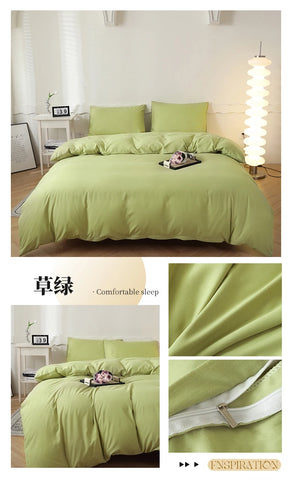 2025 New Washed Cotton Solid Color Single Quilt Set Skin Friendly Breathable Quilt Cover 180X220 200X230