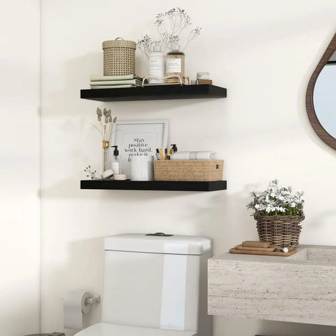 1pc Floating Shelves Wooden Wall Mounted Storage Shelf Deeper Thicker Bathroom Shelves for Living Room, Bedroom, Kitchen