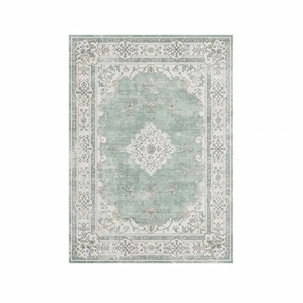 VIKAMA Bohemian Faux Wool Rug - Ultra-Thin, Stain-Resistant,Non-Slip Carpet for Study Room & Living Room,Soft Floor Mat Home Dec
