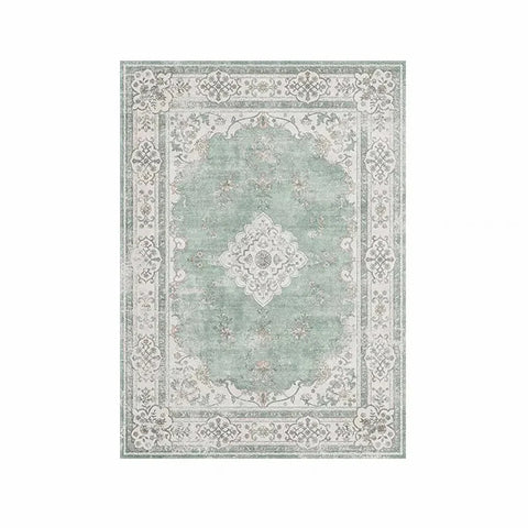 VIKAMA Bohemian Faux Wool Rug - Ultra-Thin, Stain-Resistant,Non-Slip Carpet for Study Room & Living Room,Soft Floor Mat Home Dec