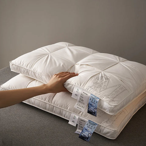 100% Down Pillow Core 95 White Goose Down High end Sleep Memory Pillow 100% Cotton Shell Health Help Sleep