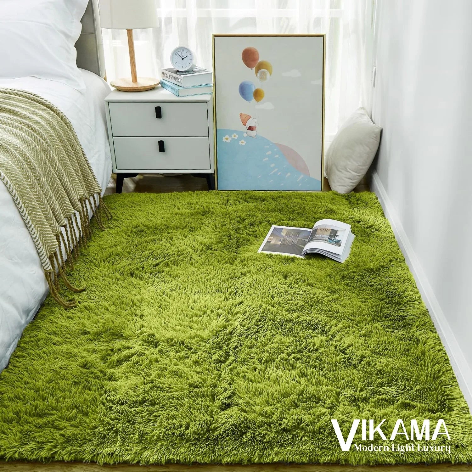 VIKAMA Girl Bedroom Bedside Light Luxury Carpet Living Room Warm Plush Children's Room Soft Easy Care Large Area Floor Mat