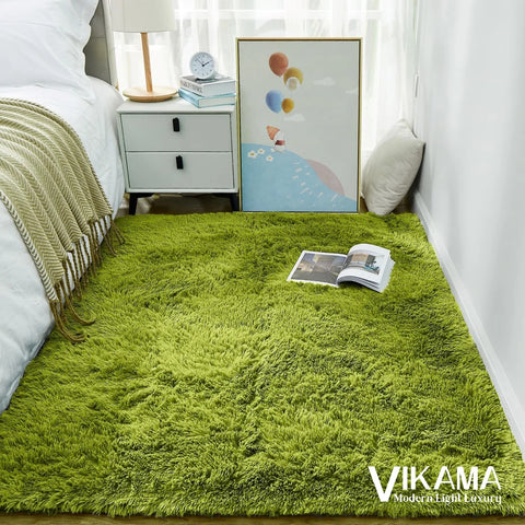 VIKAMA Girl Bedroom Bedside Light Luxury Carpet Living Room Warm Plush Children's Room Soft Easy Care Large Area Floor Mat