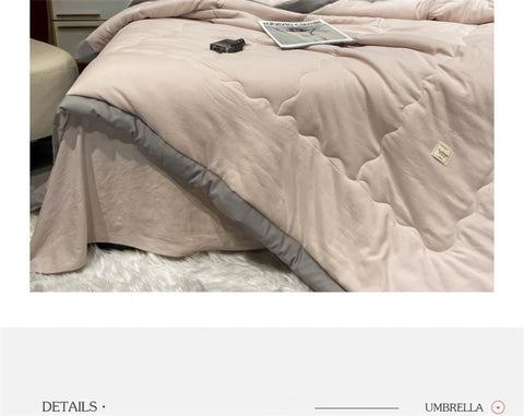 Japan Style Summer Quilt Soft Breathable Quilted Duvet Queen Skin Friendly WashableThin Comforter Lightweight Blanket 180x220