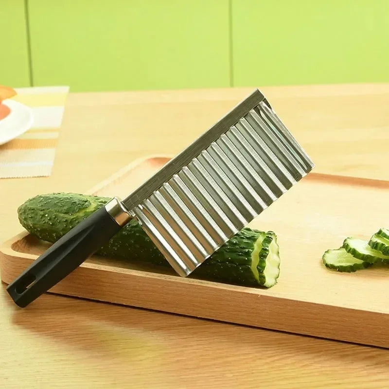 Stainless Steel Wavy Knife Potato Chip Slicer Dough Vegetable Fruit Chopper French Fry Maker Tools Cooking Kitchen Potato Cutter