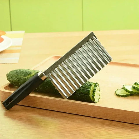 Stainless Steel Wavy Knife Potato Chip Slicer Dough Vegetable Fruit Chopper French Fry Maker Tools Cooking Kitchen Potato Cutter