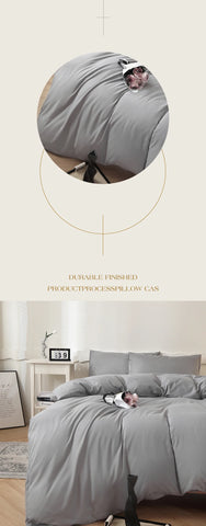 2025 New Washed Cotton Solid Color Single Quilt Set Skin Friendly Breathable Quilt Cover 180X220 200X230