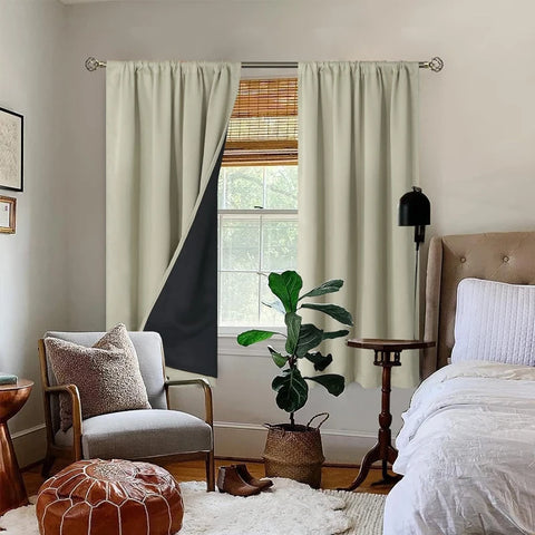 1/2PC Modern 100% High Shading, Waterproof And Insulated Indoor And Outdoor Curtains And Door Curtains