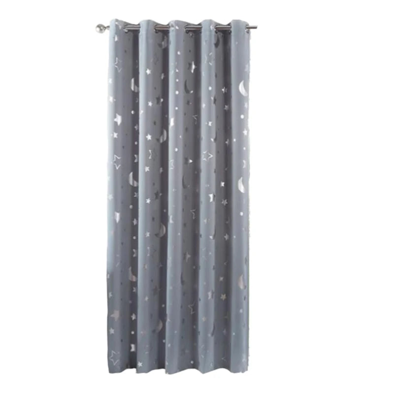 Blackout Curtains For Kids Boys With Stars And Moon Bedroom  Livingroom Window Drapes Navy Blue Gray Pink