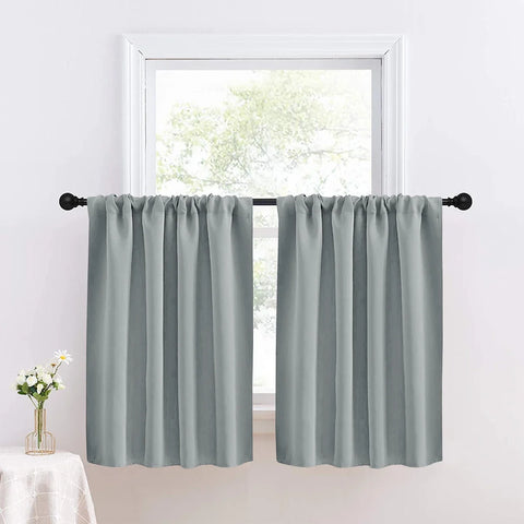 1pc Solid Short Curtain, Small Curtains for Kitchen, Bathroom, High Blackout Curtains for Home Decoration, UV Protection