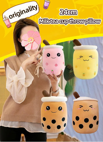 1Pcs Simulation Milk Tea Cup Pillow Plush Toy Small Pearl Milk Tea Cute Funny Doll Creative Decoration