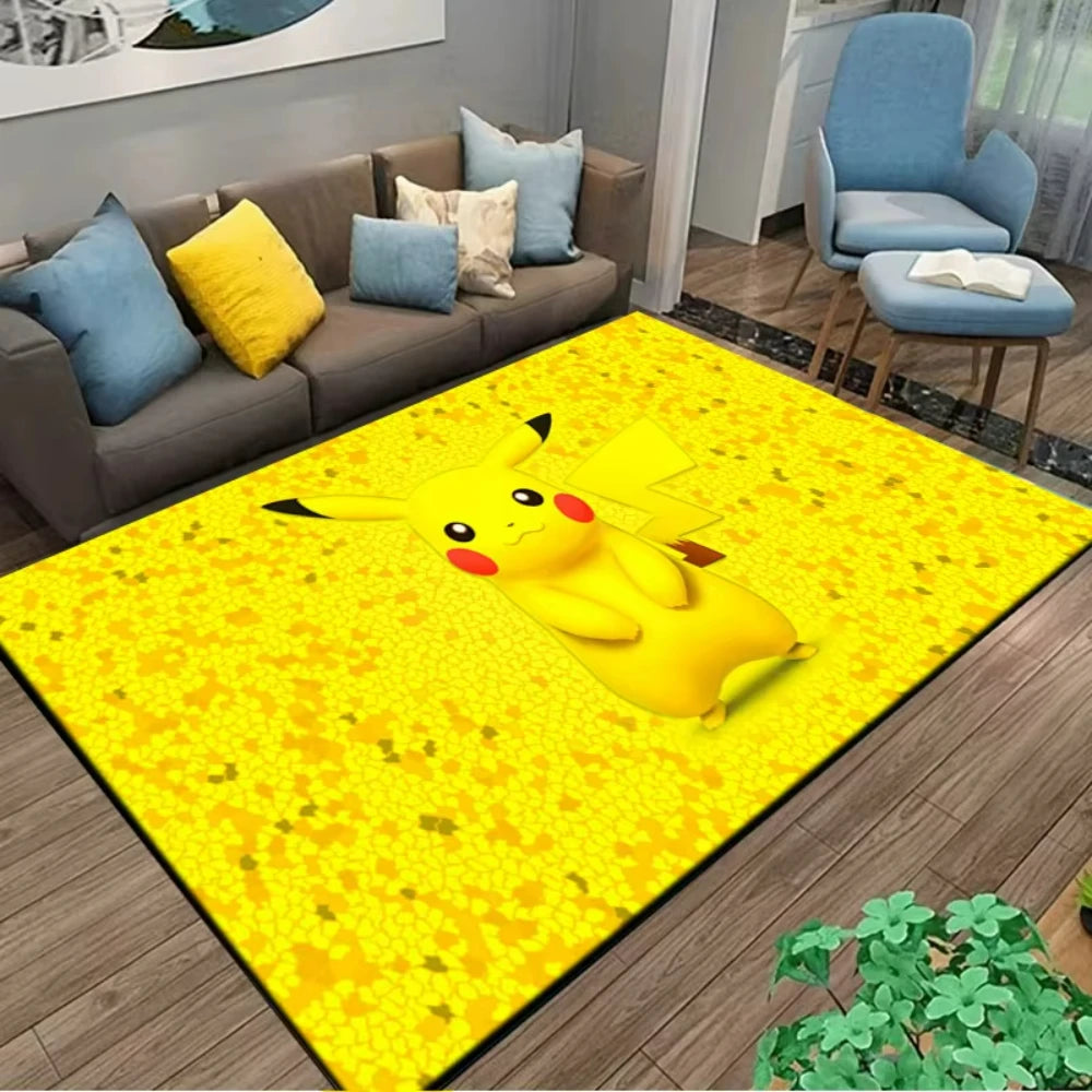 MINISO PIkachu Pokemon Anime Themed Carpet for Living Room Bedroom Kid's Room NonSlip Playmat Balcony Lounge Sofa Rug Gift Idel
