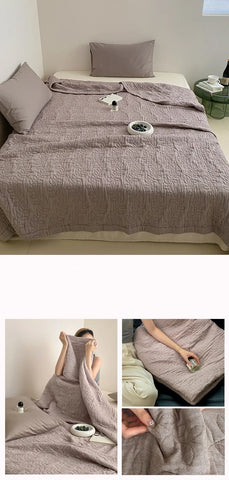 100% Cotton Duvet Quilted Quilts Single/Queen Size Comforter Summer Blanket High Quality Bedspread 여름이불(No Pillowcase)