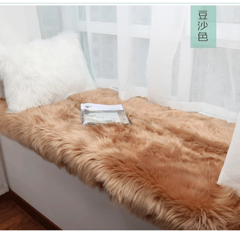 Thick White Carpet Soft Fur for Living Room Plush Rug Bedroom Imitation Wool Fluffy Floor Carpets Window Bedside Home Decor Rugs