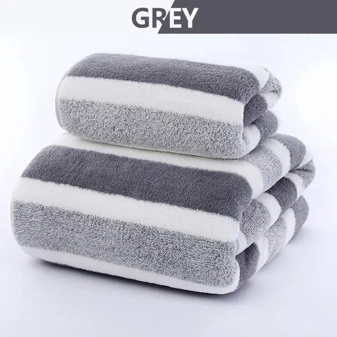 Soft towel Absorbent Striped Pattern Towel Set Soft Hand Towel Bath Towel Quick Drying Absorbent Towels For Bathroom