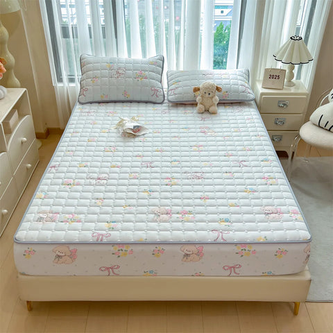 1pc Thicken Bed Cover Printed Bedspread Adulst Kids Room Bed Linen Skin-friendly Mattress Protector 침대커버 (No Pillowcase)