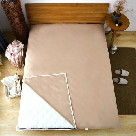 360° Fully Enclosed Mattress Protector Cover withZipper Polyester Student Dormitory Single MattressCover Floor Cushion Protector