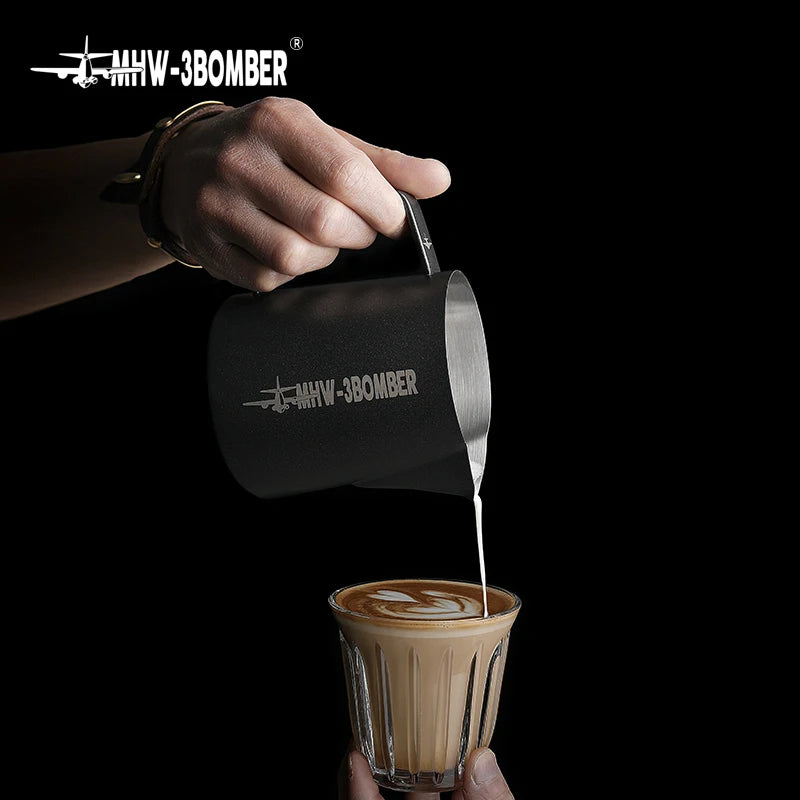 MHW-3BOMBER Milk Frothing Pitcher 304 Stainless Steel Latte Art Pitcher Cup 2023 WLAC World Champion Barista Milk Steaming Jug