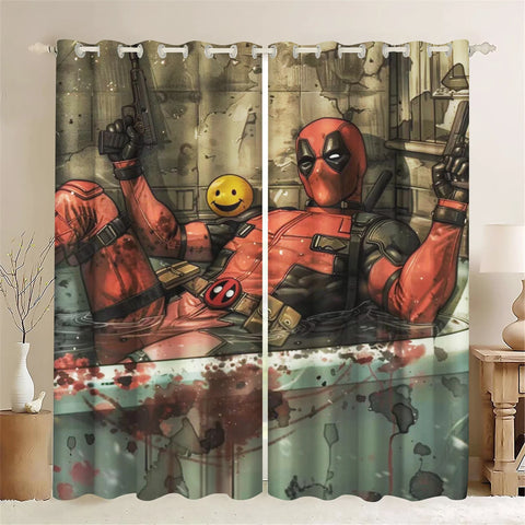 Deadpool and Wolverine Cartoon Curtain Blackout Animated Fashion Suitable For Bedroom Kids Adult Gifts Room Decoration