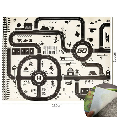 100x130 Kids Playmat Farm Road Portable Map Baby Educational Rugs Toddler Dinosaur Waterproof Play Mat Crawling Non-Toxic Carpet