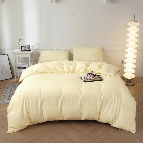 2025 New Washed Cotton Solid Color Single Quilt Set Skin Friendly Breathable Quilt Cover 180X220 200X230