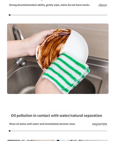 Bamboo Fiber Kitchen Towels, Double-Layer Thick Dish Cloths, Oil-Resistant & Highly Absorbent, Lint-Free Cleaning Rags for Dishe