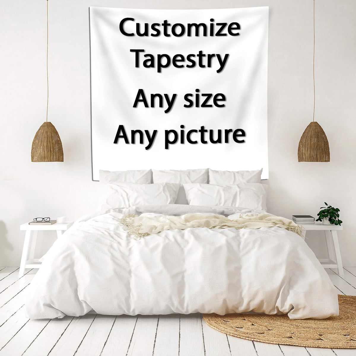Custom Tapestry Your Any Size Picture Polyester Printed Bar Bedroom Room Background Decoration