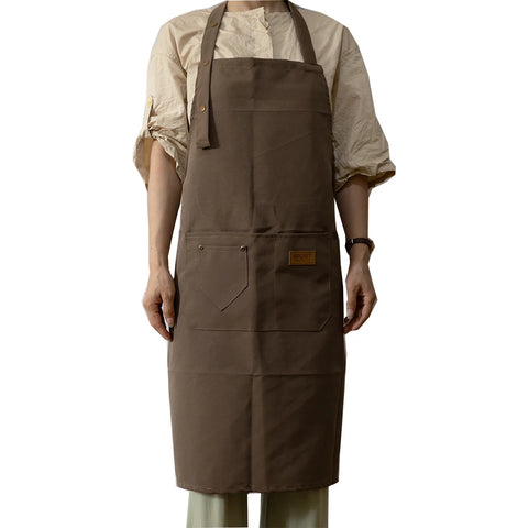Fashion Unisex Work Apron For Men Canvas Black Apron Bib Adjustable Cooking Kitchen Aprons For Woman With Tool Pockets