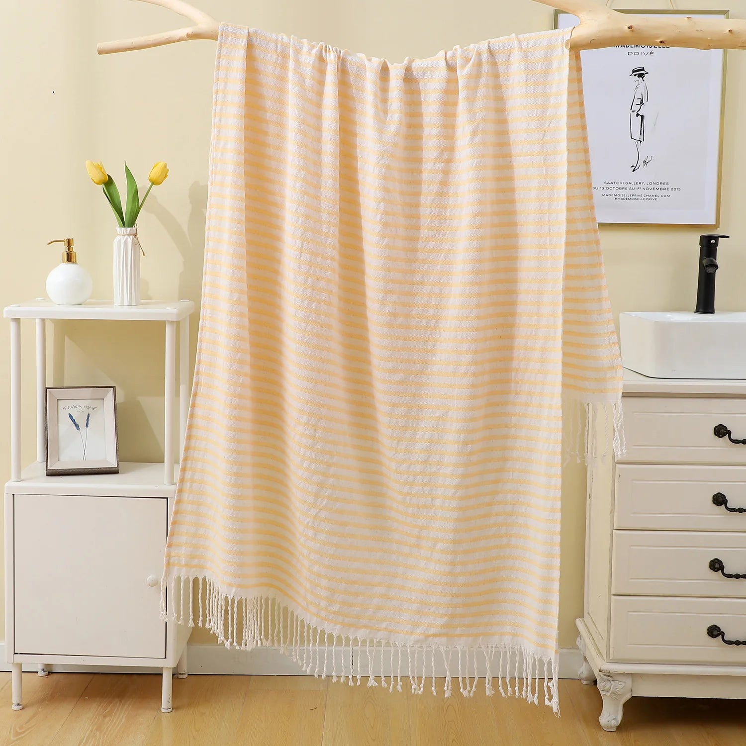 100x180CM Cotton Turkish Beach Towel Sauna Spa Gym Sports Fitness Fringed Bath Towel Shawl Scarf Sang Travel Blanket