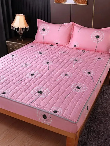 Waterproof Bed Cover Solid Color Fitted Bed Sheet With Elastic Band Anti-slip Adjustable Mattres Protector Fitted Sheet For Home